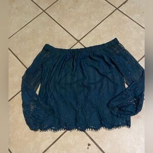 Arizona Jean Company Teal Off-Shoulder Top